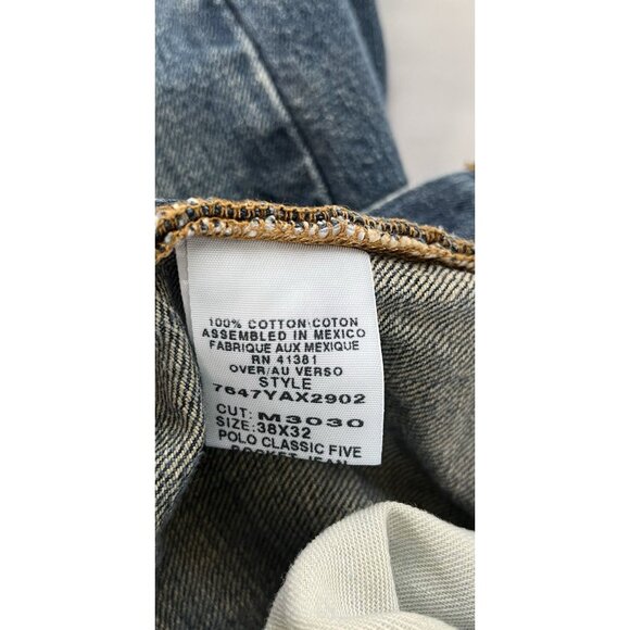 Polo Ralph Lauren Classic 5 Pocket Jeans Size 38 X 32 Med Wash - Picture 7 of 9